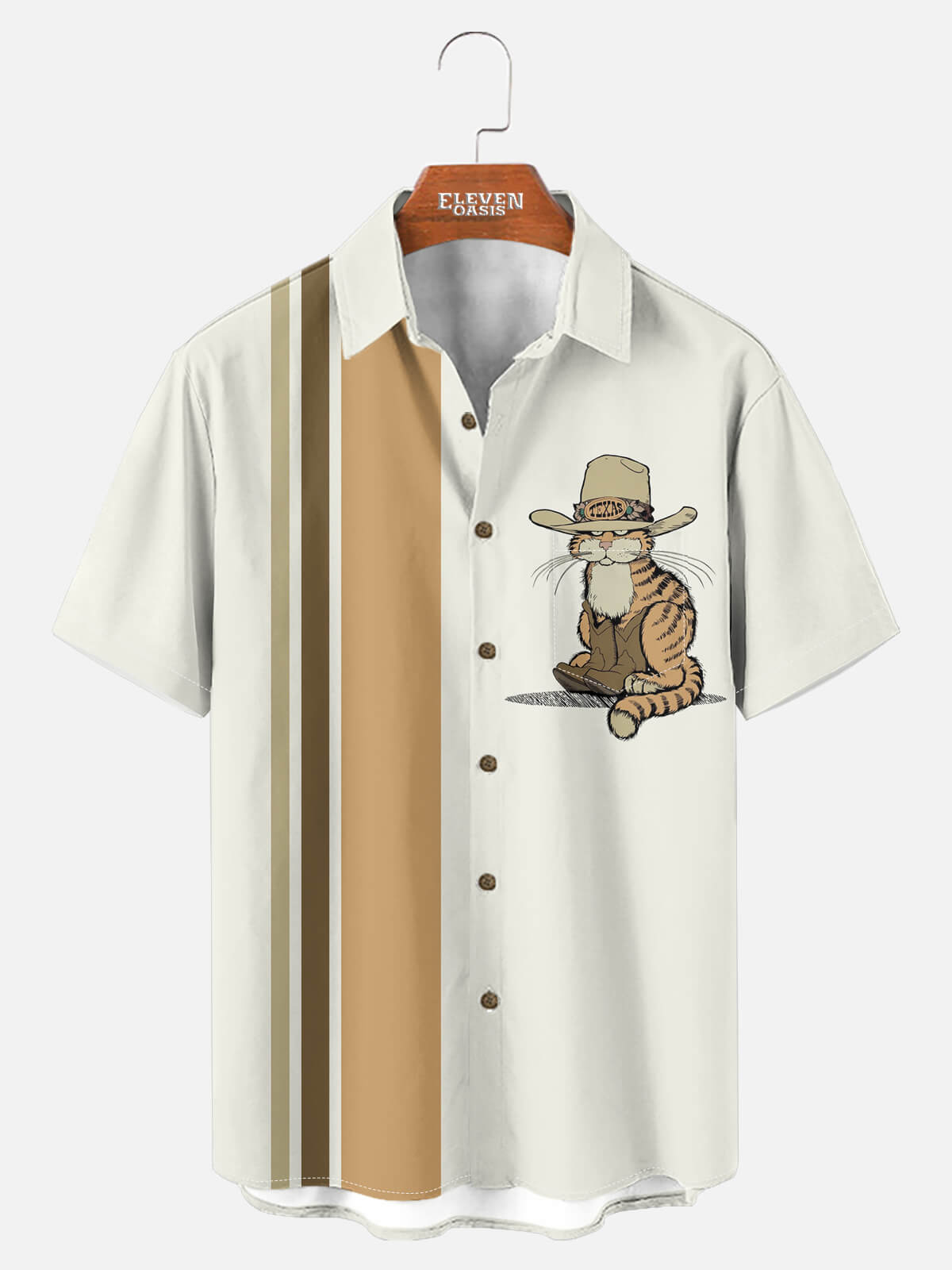Men's Cowboy Puss in Boots Short Sleeve Shirt Eleven Oasis