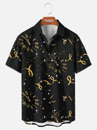 Men's New Year Countdown Clock & Confetti Short Sleeve Shirt ElevenOasis