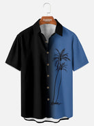 Men's Gradient Palm Tree Hawaiian Short Sleeve Shirt ElevenOasis