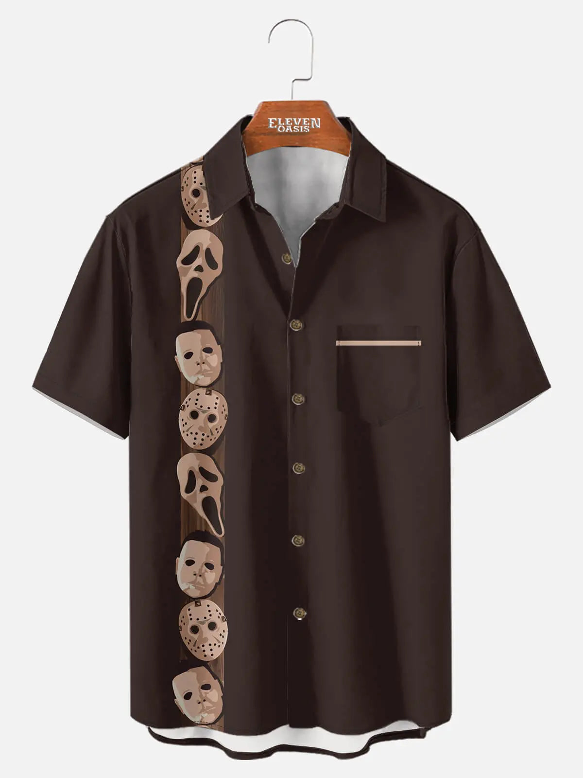 Tall Men's Slasher Icons Halloween Short Sleeve Shirt Eleven Oasis