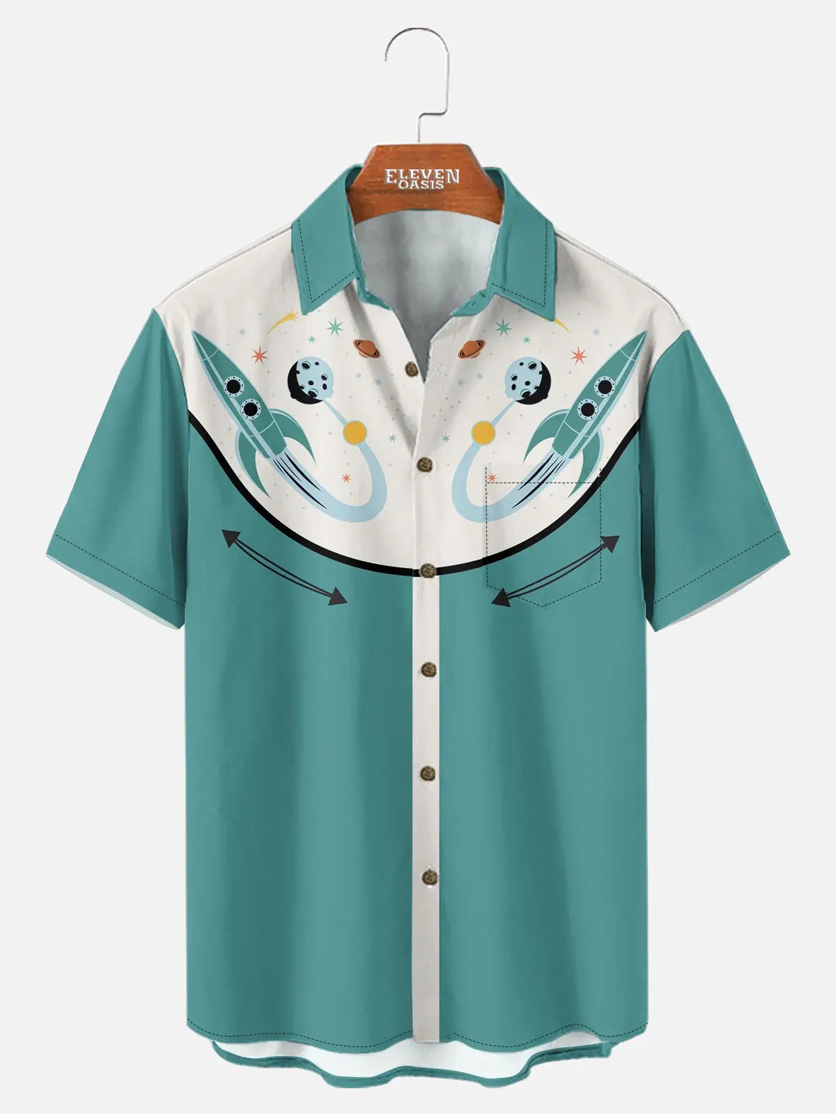 Men's Atomic Western Space Short Sleeve Shirt ElevenOasis