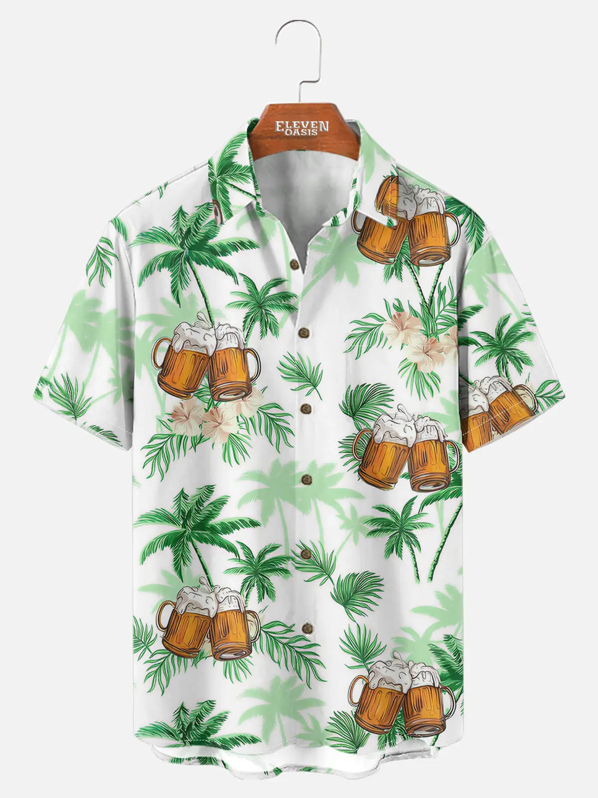 Tall Men's Tropical Beer Break Short Sleeve Shirt Eleven Oasis