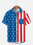 Men's Classic Americana Flag Short Sleeve Shirt ElevenOasis