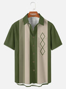 Men's Mid-Century Geometric Short Sleeve Shirt ElevenOasis