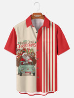 Men's Retro Santa Car Christmas Short Sleeve Shirt Eleven Oasis
