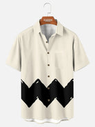 Men's Vintage Cartoon Zigzag Short Sleeve Shirt ElevenOasis