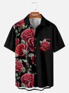 Tall Men's Rose Panel Short Sleeve Shirt Eleven Oasis