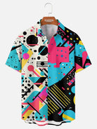 Men's Trapper Keeper Inspired Colorful  Geometric Shapes Short Sleeve Shirt ElevenOasis