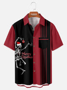 Men's Skeleton Merry Christmas Short Sleeve Shirt Eleven Oasis