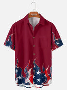 Men's Patriotic Flame Short Sleeve Shirt Eleven Oasis