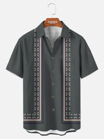 Tall Men¡¯s Checkered Lane Bowling Short Sleeve Shirt Eleven Oasis