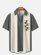 Tall Men's Mid-Century Modern Abstract Bowling Short Sleeve Shirt?