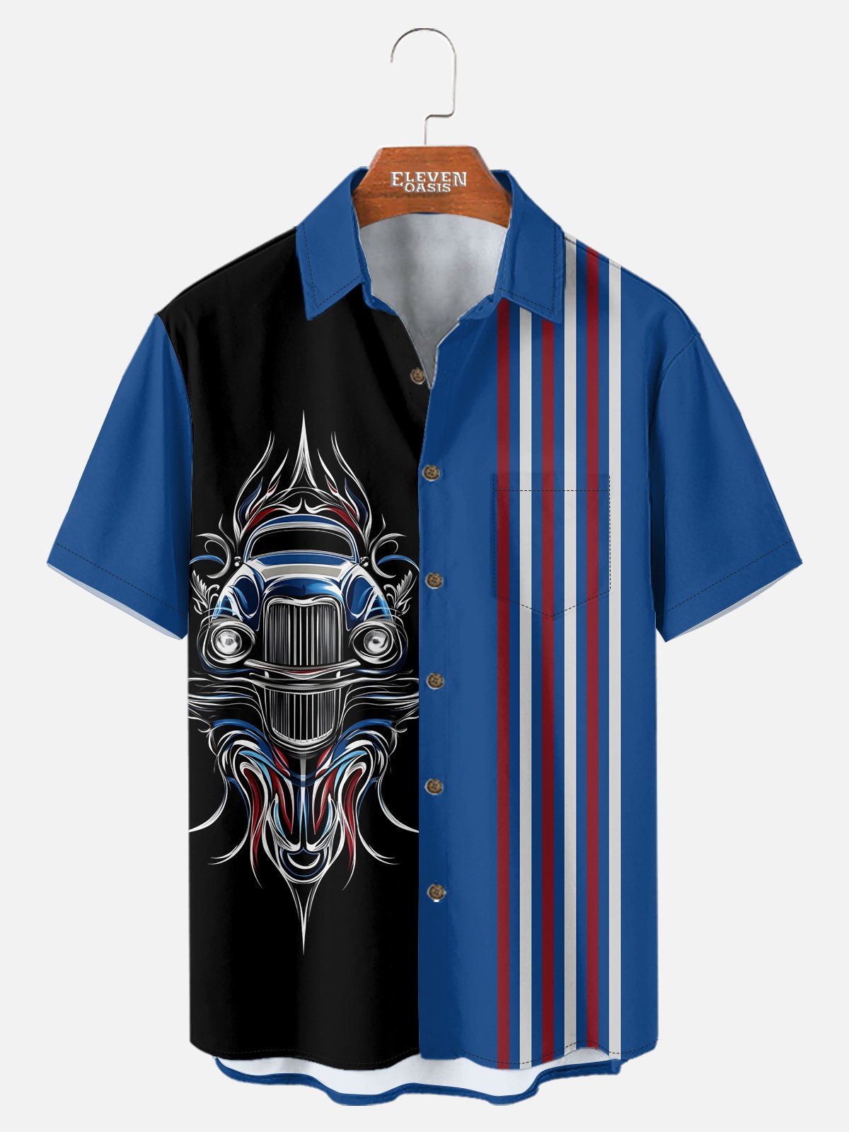 Men's Pinstripe Roadster Short Sleeve Shirt Eleven Oasis