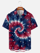 Tall Men's Fireworks Tie-Dye Short Sleeve Shirt Eleven Oasis