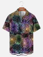 Tall Men's Fireworks Burst Short Sleeve Shirt Eleven Oasis