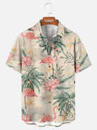 Men's Flamingo Palm Escape Short Sleeve Shirt Eleven Oasis