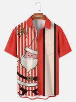 Men's Retro Santa Says Ho Christmas Short Sleeve Shirt Eleven Oasis