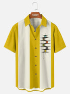 Tall Men's Mid-Century Modern Abstract Bowling Short Sleeve Shirt?