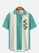 Tall Men's Mid-Century Modern Abstract Bowling Short Sleeve Shirt?