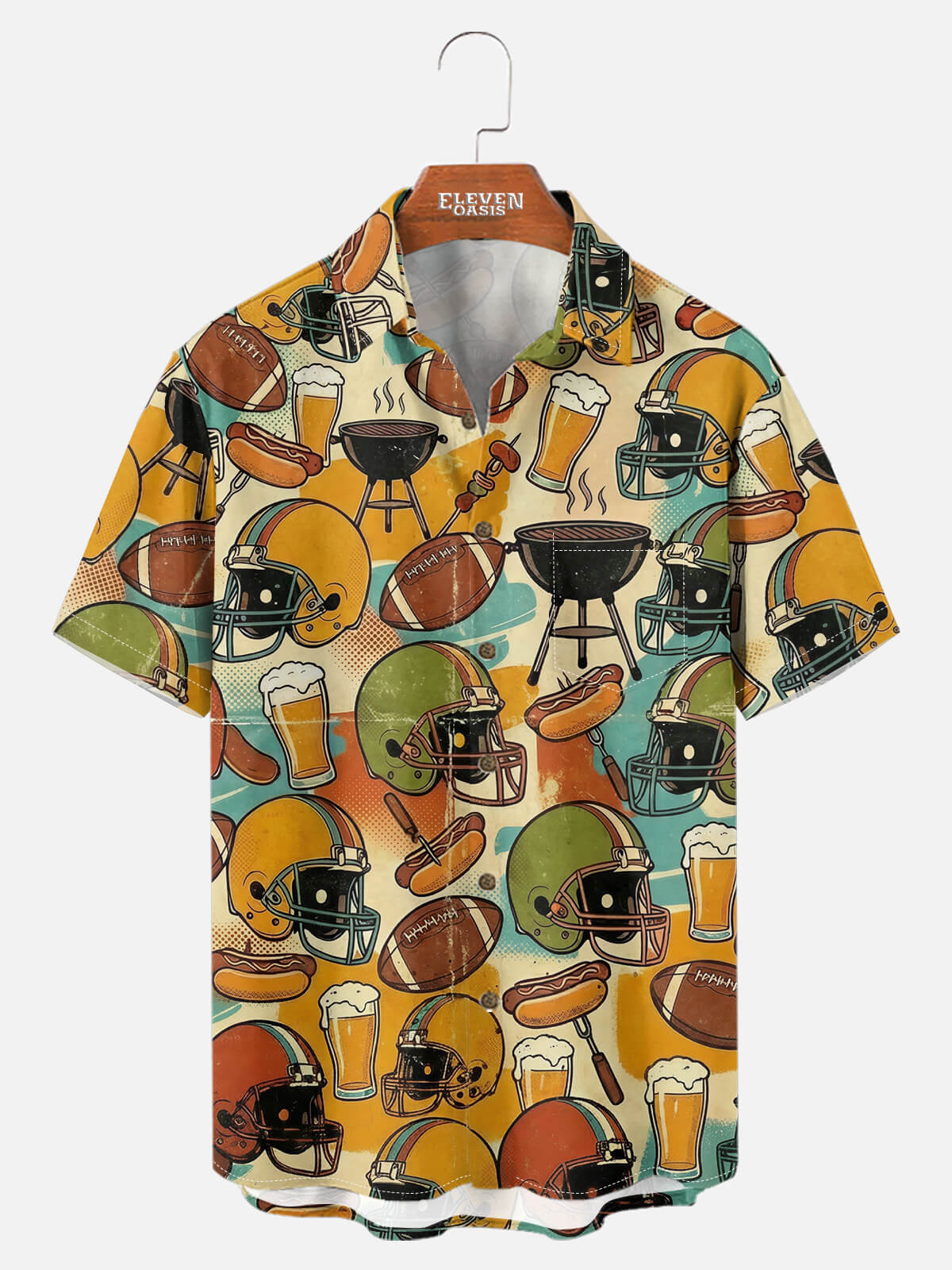 Men's Tailgate Football Short Sleeve Shirt Eleven Oasis