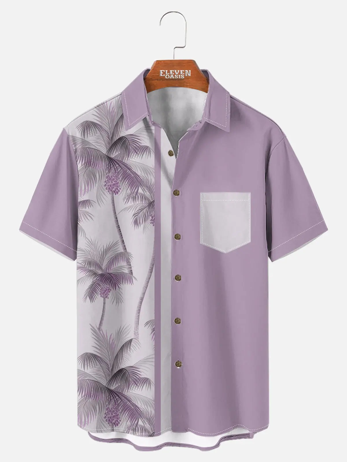 Men's Coconut Tree Casual Breathable Hawaiian Short Sleeve Shirt ElevenOasis