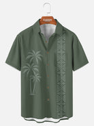 Men's Coastal Palm Stripe Short Sleeve Shirt Eleven Oasis