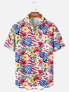 Men's Tropical Americana Floral Short Sleeve Shirt Eleven Oasis