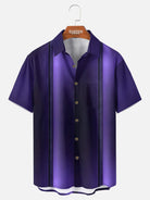 Tall Men's Everyday Purple Gradient Stripes Short Sleeve Shirt ElevenOasis