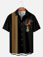 Men's Vintage Pumpkin Balloon Halloween Short Sleeve Shirt ElevenOasis