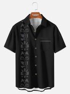 Men's Unilateral Striped Flower Vacation Casual Short Sleeve Shirt ElevenOasis