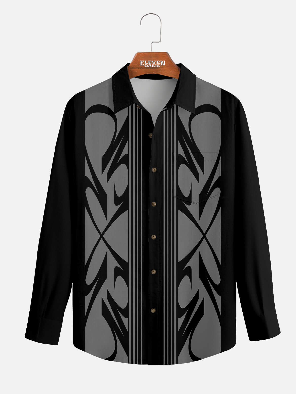 Men's Pinstripe Inspired Hot Rod Long Sleeve Shirt Eleven Oasis