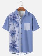 Men's Coconut Tree Casual Breathable Hawaiian Short Sleeve Shirt ElevenOasis