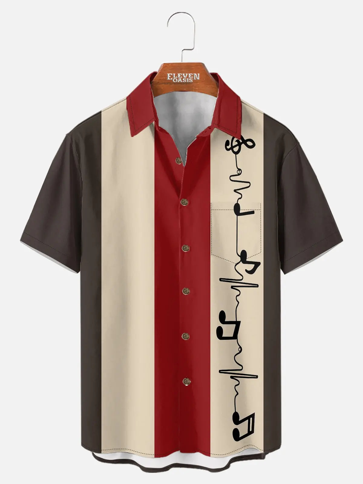 Men's Custom Music Heartbeat Panel Short Sleeve Shirt 