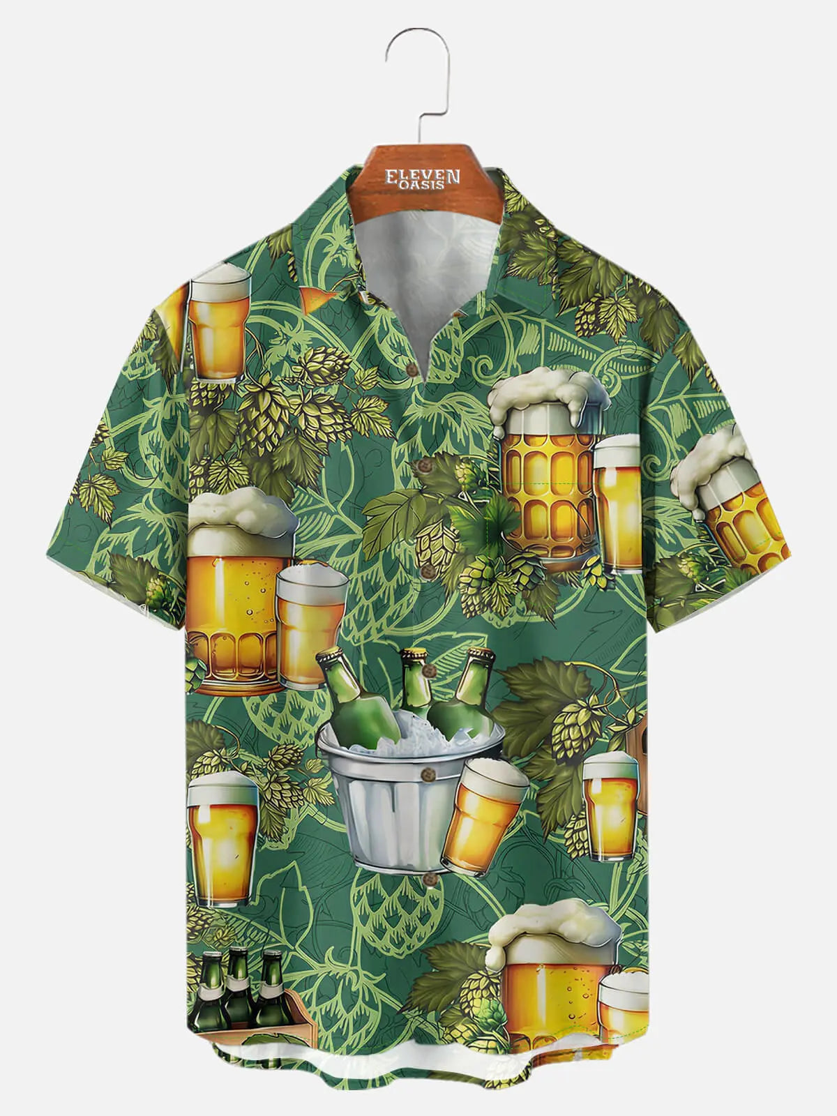 Tall Men's Hops & Cheers Short Sleeve Shirt Eleven Oasis