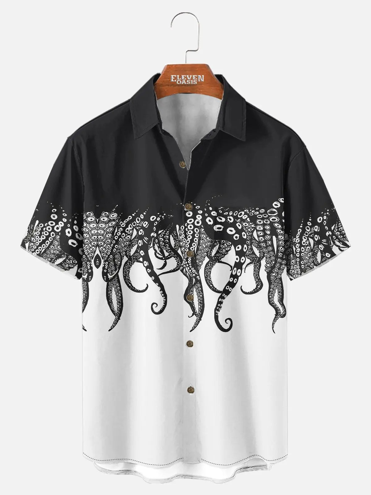 Men's Cthulhu Octopus Pattern Short Sleeve Shirt ElevenOasis