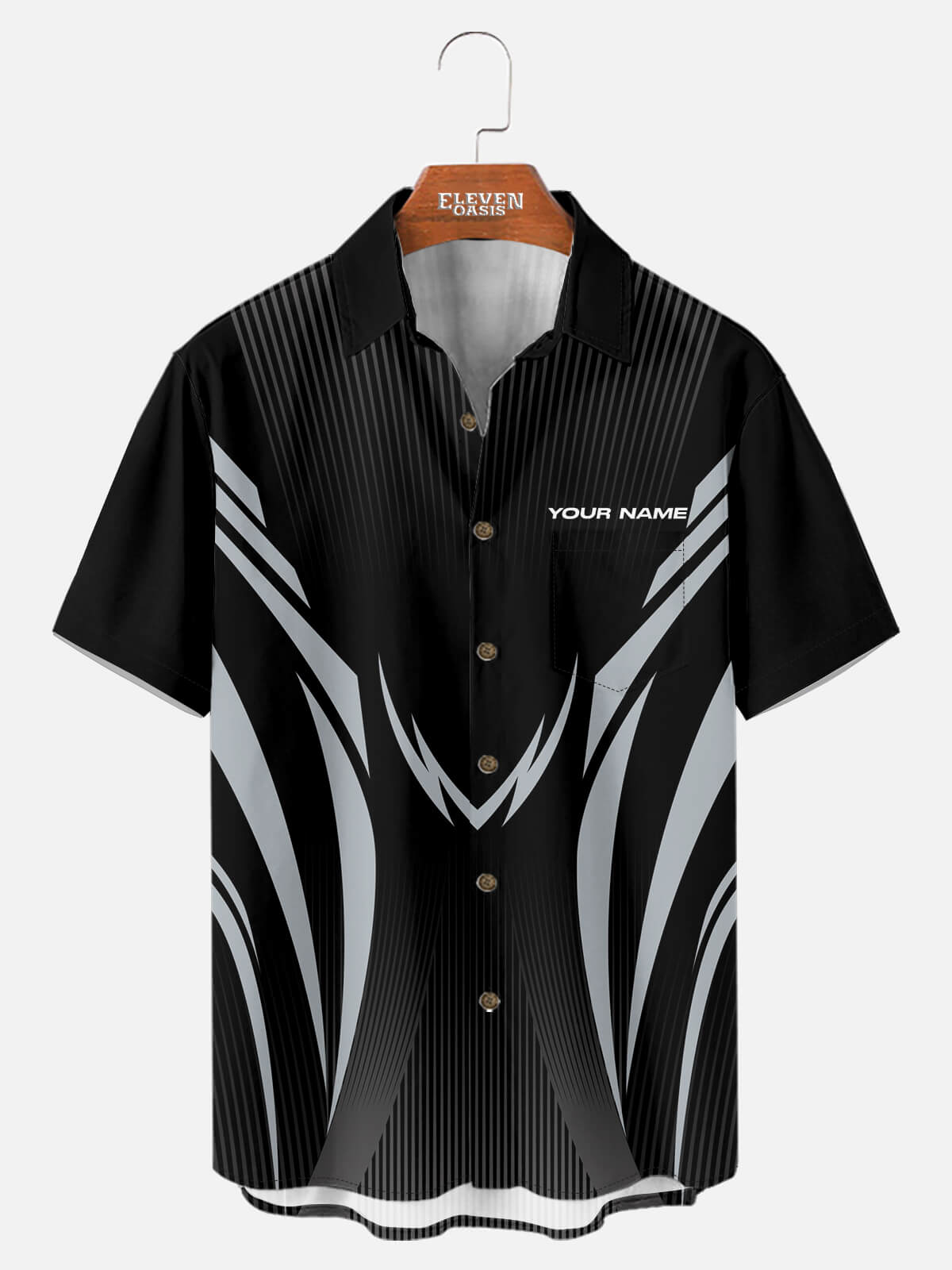 Men's Custom American Football Stripe Short Sleeve Shirt Eleven Oasis