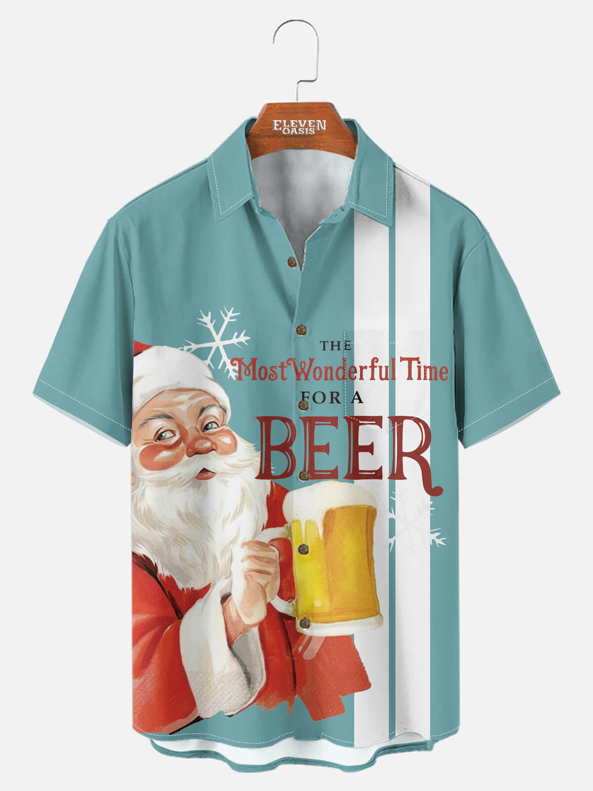 Tall Men's Most Wonderful Time for a Beer Short Sleeve Shirt Eleven Oasis