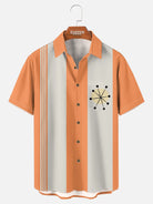 Men's Atomic Starburst Striped Bowling Short Sleeve Shirt ElevenOasis