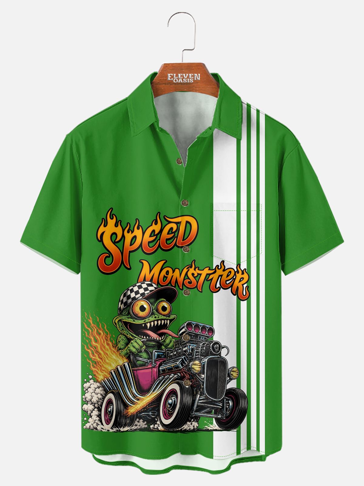 Men's Speed Monster Hot Rod Short Sleeve Shirt Eleven Oasis