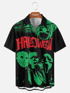Tall Men's Retro Horror Icons Halloween Short Sleeve Shirt Eleven Oasis
