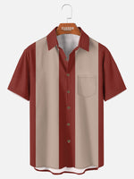 Men's Basic 50s Style Bowling Short Sleeve Shirt ElevenOasis