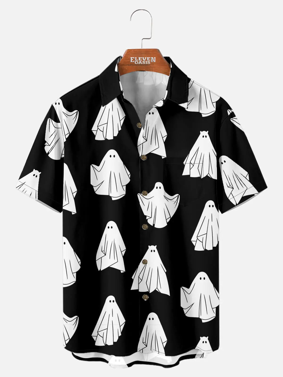 Men's Halloween Ghost Party Short Sleeve Shirt ElevenOasis