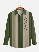 Men's Mid-Century Geometric Long Sleeve Shirt ElevenOasis