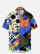 Men's Trapper Keeper Inspired Colorful  Geometric Shapes Short Sleeve Shirt ElevenOasis
