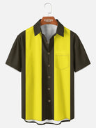 Men's Basic 50s Style Bowling Short Sleeve Shirt ElevenOasis