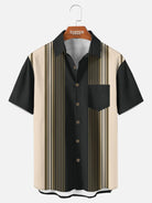Men's Uptown Stripe Bowling Short Sleeve Shirt Eleven Oasis