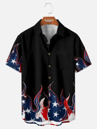 Men's Patriotic Flame Short Sleeve Shirt Eleven Oasis