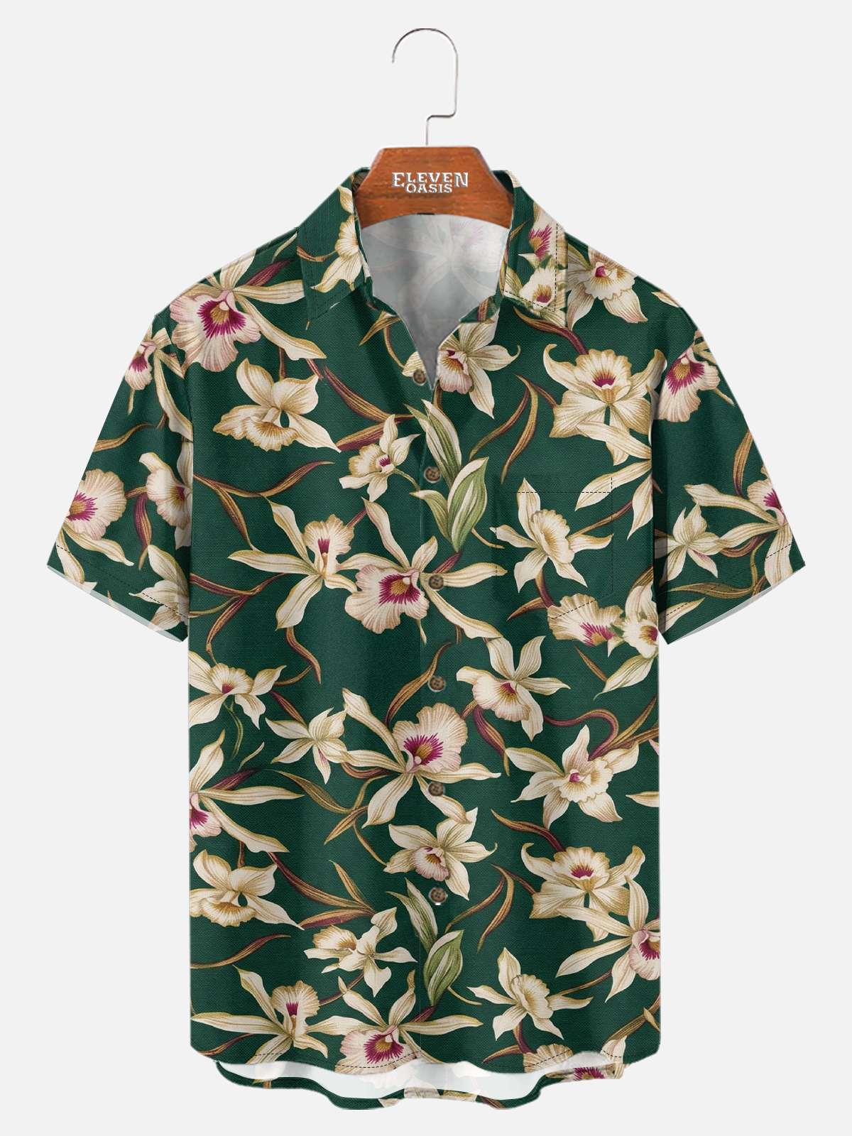 Tall Men's Orchid Garden Short Sleeve Shirt Eleven Oasis