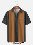 Men's Basic 50s Style Bowling Short Sleeve Shirt ElevenOasis