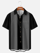 Men's Basic 50s Style Bowling Short Sleeve Shirt ElevenOasis